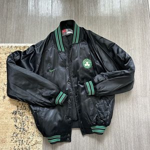 Vintage Nike Boston Celtics bomber - black satin, green